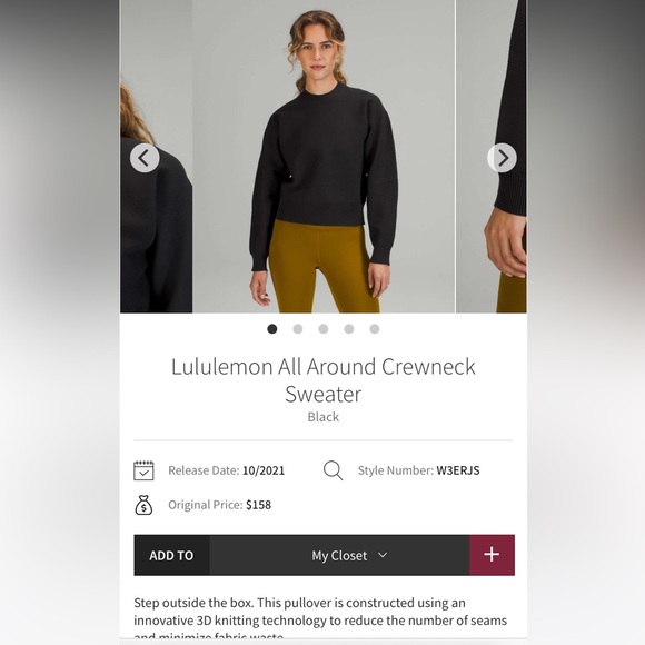 Lululemon all around crew neck black sweater - Picture 4 of 6